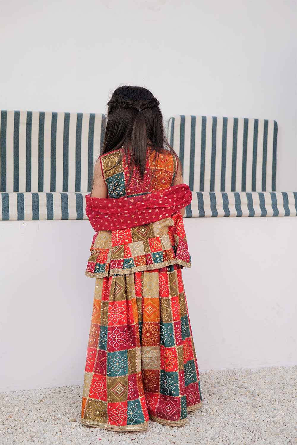 KDD-02873 | Multicolor & Gold | Formal 3 Piece Suit | Tasar Silk