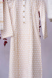 GAD-02713 | White & Gold | Casual 3 Piece Suit   | Cotton Cambric