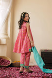 KBD-02978 | Shocking Pink & Gold | Casual Plus 3 Piece Suit | Cotton Dobby Gold Print