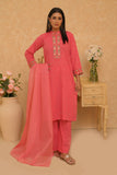 LAD-02798 | Dark Peach | Casual 3 Piece Suit | Cotton Dobby Self