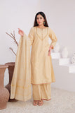 LBD-02918 | Fawn & Gold | Casual Plus 3 Piece Suit | Cotton Jacquard