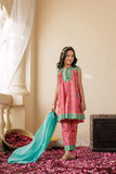 KBD-02978 | Shocking Pink & Gold | Casual Plus 3 Piece Suit | Cotton Dobby Gold Print