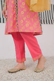 GBD-02980 | Peach & Gold | Casual Plus 3 Piece Suit | Cotton Dobby Gold Print