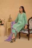 LAD-02731 | Sea Green & Multicolor | Casual 3 Piece Suit | Cotton Lawn Printed