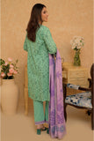 LAD-02731 | Sea Green & Multicolor | Casual 3 Piece Suit | Cotton Lawn Printed