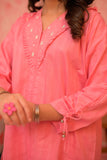 GAD-02877 | Shocking Pink & Silver | Casual 3 Piece Suit | Cotton Self dobby