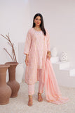 LBD-02906 | Pink & Gold | Casual Plus 3 Piece Suit | Cotton Jacquard