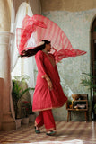 LBD-02974 | Red & Gold | Casual Plus 3 Piece Suit | Cotton Dobby