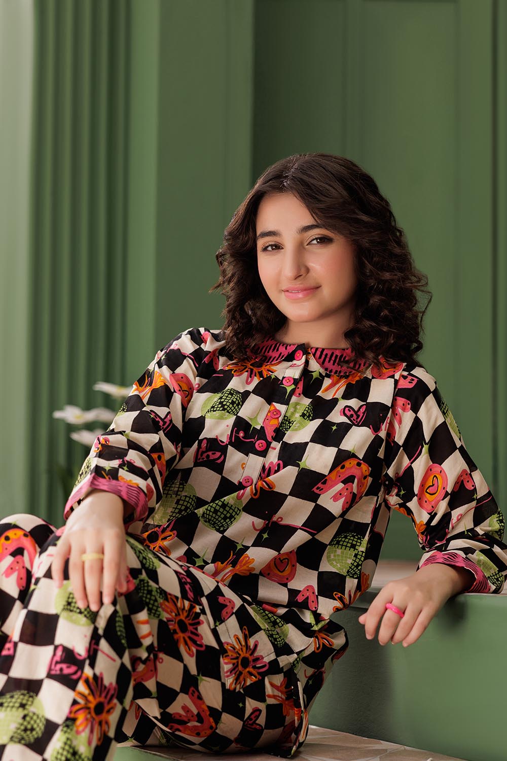 GAC-03060 | Fawn & Multicolor | Casual 2 Piece Suit | Cotton Lawn Printed
