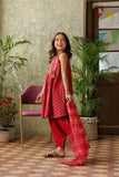 KBD-02917 | Red & Gold | Casual Plus 3 Piece Suit | Viscose Dobby