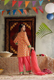 GBD-02983 | Multicolor & Gold | Casual Plus 3 Piece Suit | Cotton Gold Printed
