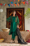 GBD-02985 | Green & Multicolor | Casual Plus 3 Piece Suit | Cotton Dobby Dye over Gold Print