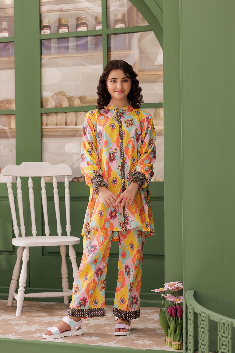 GAC-03081 | Yellow & Multicolor | Casual 2 Piece Suit | Cotton Lawn Printed