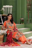 LAD-03012 | Orange & Multicolor | Casual 3 Piece Suit | Cotton  Lawn Printed