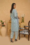 LAC-02835 | Light Blue & Multicolor | Casual 2 Piece Suit | Cotton Dobby Print