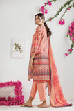 LAD-03011 | Peach & Multicolor | Casual 3 Piece Suit | Cotton  Lawn Printed