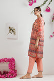 LAD-03011 | Peach & Multicolor | Casual 3 Piece Suit | Cotton  Lawn Printed