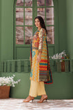 LAD-03038 | Yellow & Multicolor | Casual 3 Piece Suit | Cotton Lawn Printed