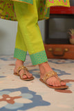 KBD-02956 | Parrot Green & Multicolor | Casual Plus 3 Piece Suit | Cotton Gold Lawn Print