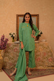 GAD-02796 | Green | Casual 3 Piece Suit | Cotton Dobby Self