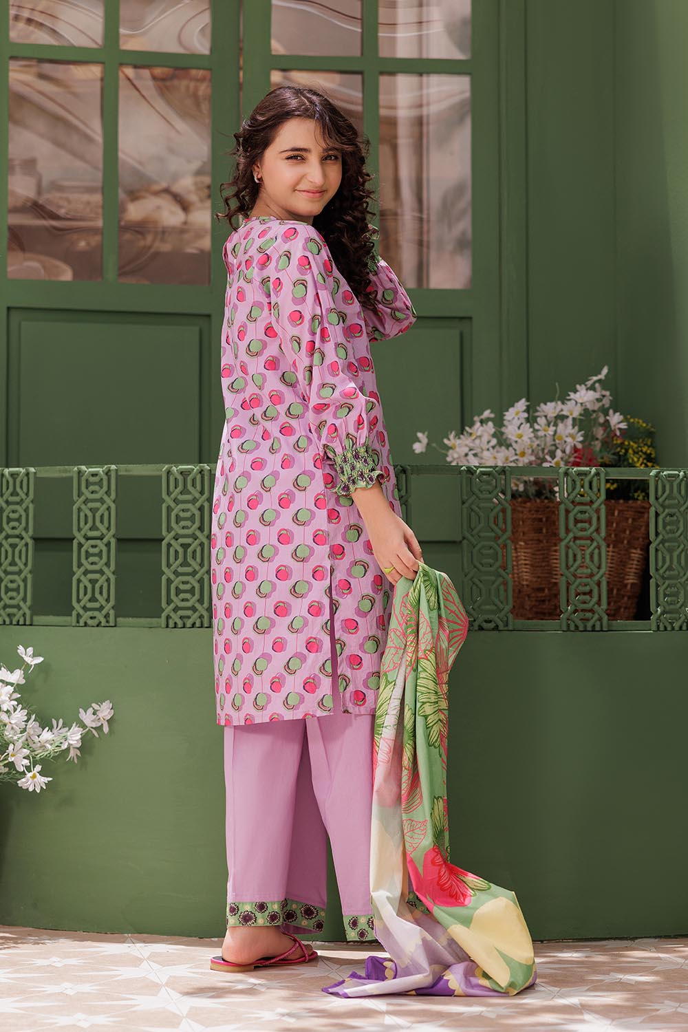 GAD-03063 | Purple & Multicolor | Casual 3 Piece Suit | Cotton Lawn Printed