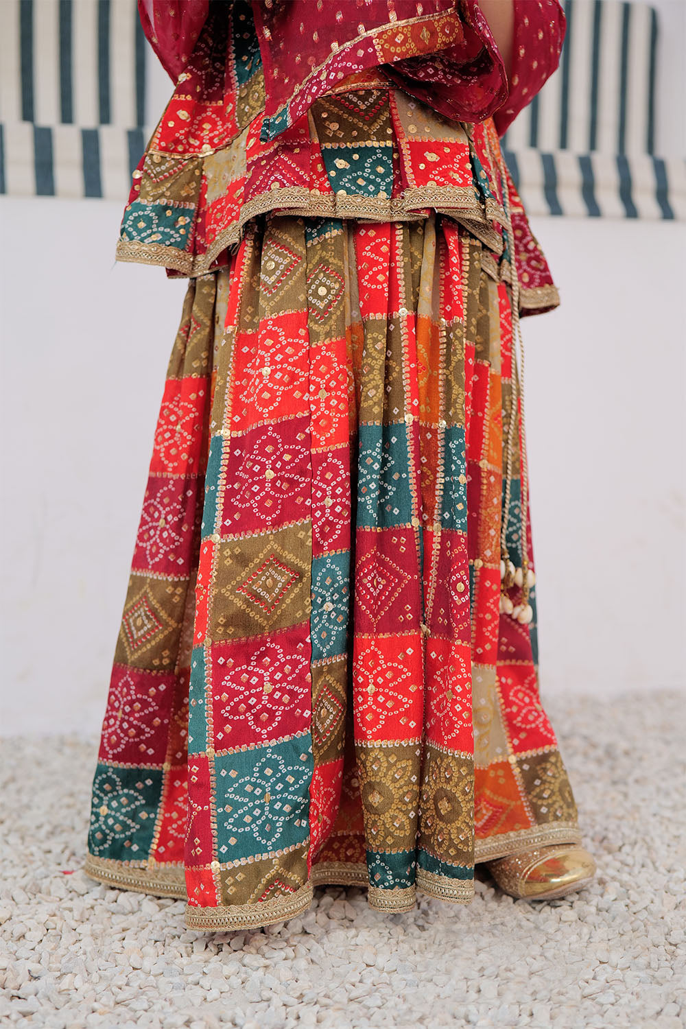 KDD-02873 | Multicolor & Gold | Formal 3 Piece Suit | Tasar Silk