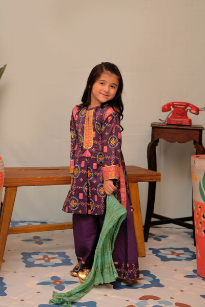 KBD-02939 | Purple & Multicolor | Casual Plus 3 Piece Suit