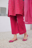 GAD-02989 | Shocking Pink & Multicolor | Casual 3 Piece Suit | Cotton Yarn dyed Jacquard
