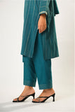 Women winter clothes | Turquoise Blue & Silver  | Casual 3 Piece Suit | Cotton Karandi Dobby  | LAD-03212