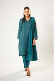 Women winter clothes | Turquoise Blue & Silver  | Casual 3 Piece Suit | Cotton Karandi Dobby  | LAD-03212