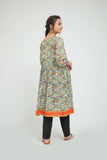 GAA-02625 | Green & Multicolor | Casual Kurta | Cotton  Lawn Printed