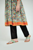 GAA-02625 | Green & Multicolor | Casual Kurta | Cotton  Lawn Printed
