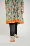 GAA-02625 | Green & Multicolor | Casual Kurta | Cotton  Lawn Printed