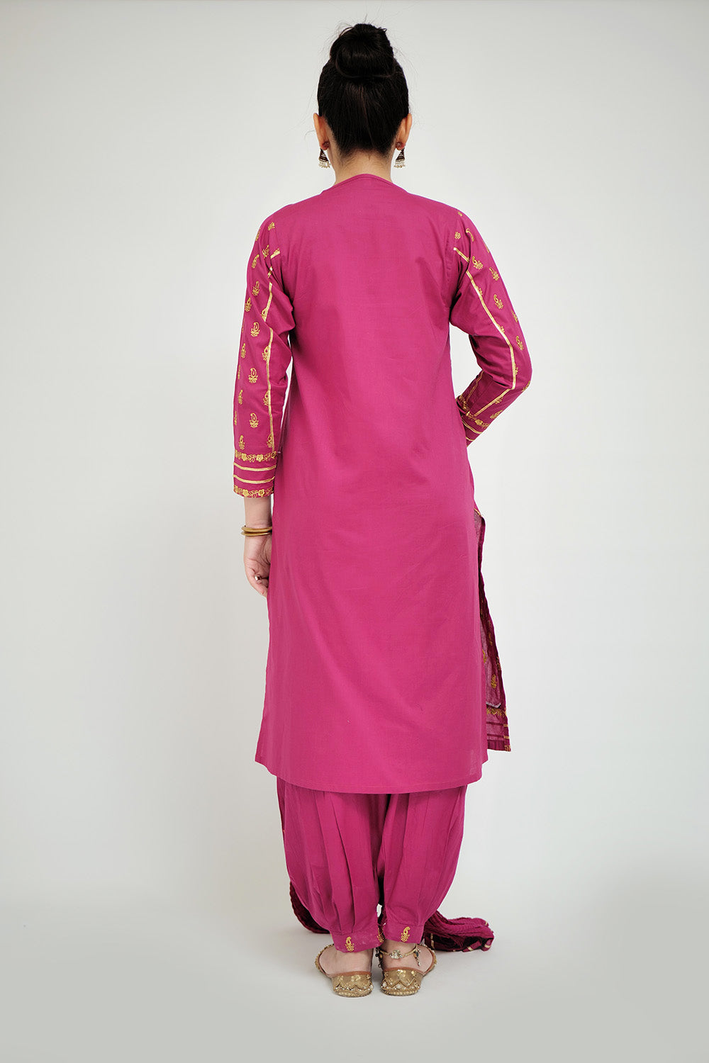 LAD-02658 | Magenta | Casual 3 Piece Suit  | Cotton Cambric