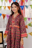 GBD-02557 | Black & Multicolor | Casual Plus 3 Piece Suit  | Cotton Gold Print Lawn