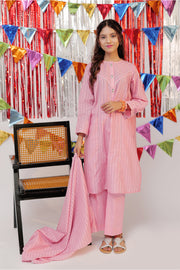 GBD-02603 | Pink & Silver | Casual Plus 3 Piece Suit  | Cotton Dobby Jacquard