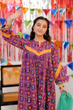 GBD-02529 | Purple & Gold | Casual Plus 3 Piece Suit  | Cotton Gold Print Lawn