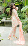 GAD-02583 | Beige & Neon | Casual Plus 3 Piece Suit  | Cotton Jacquard Neon Shade