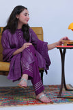 GAD-02830 | Purple & Silver | Casual 3 Piece Suit | Karandi Fabric Dobby Jacquard