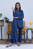 GAD-02832 | Blue & Multicolor | Casual 3 Piece Suit | Karandi Fabric Dobby Jacquard