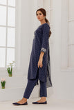 LBD-02867 | Blue & Silver | Casual Plus 3 Piece Suit | Cotton Viscose Filament Jacquard