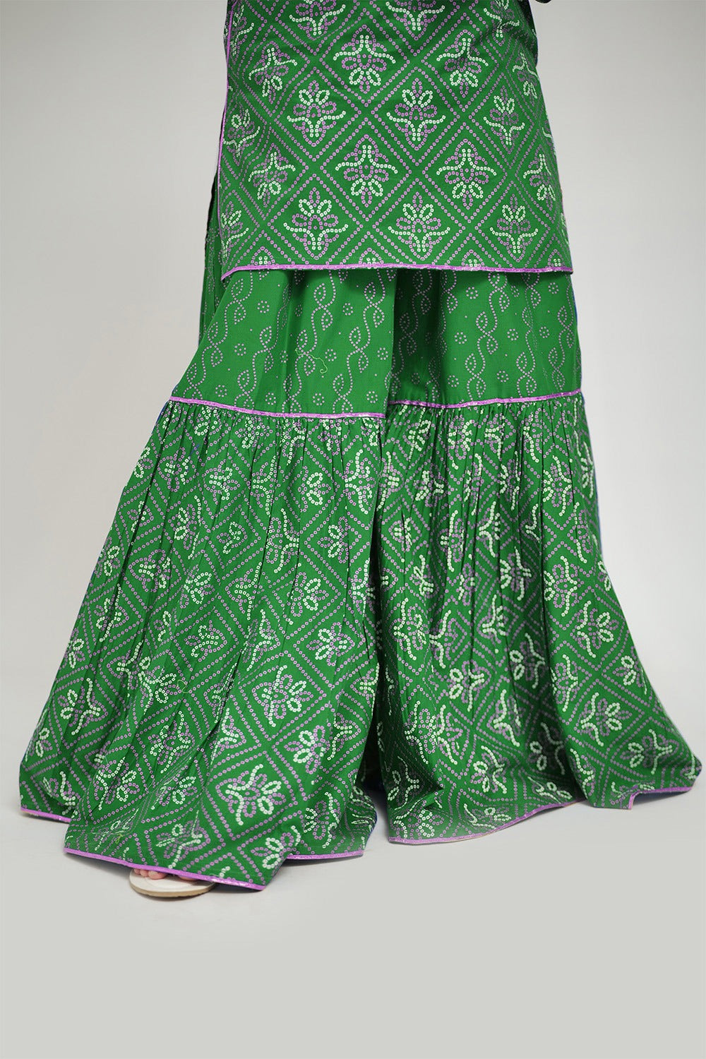 GAD-02655 | Green & Golden  | Casual 3 Piece Suit | Cotton Cambric