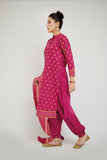 LAD-02658 | Magenta | Casual 3 Piece Suit  | Cotton Cambric