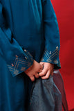 Kids formal clothes | Turquoise blue & Gold | Formal 3 Piece Suit | Viscose Chiffon | KDD-03242
