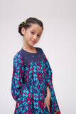 Kids Winter dress | Blue & Multicolor | Casual 3 Piece Suit | Cotton Khaddar Printed | KAD-03644