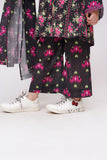 Kids Winter dress | Black & Multicolor | Casual 3 Piece Suit | Cotton Khaddar Printed | KAD-03629