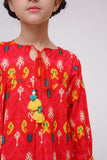 Kids Winter dress | Red & Multicolor | Casual 3 Piece Suit | Cotton Khaddar Printed | KAD-03630