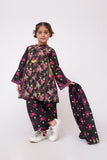 Kids Winter dress | Black & Multicolor | Casual 3 Piece Suit | Cotton Khaddar Printed | KAD-03629