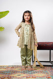 Kids formal clothes | Green & Gold | Formal 3 Piece Suit | Banarsi Masuri | KDD-03158