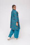 Girls Winter Dress | Turquoise Green & MultiColor | Casual 3 Piece Suit  | Cotton Karandi Printed | GAD-03635